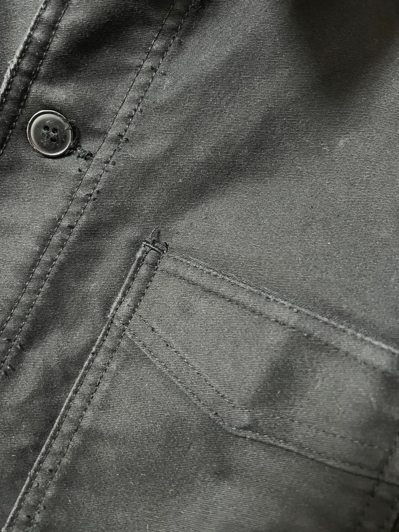 ル・トラヴァイユール・ガリス フレンチモールスキンジャケット ブラック 2