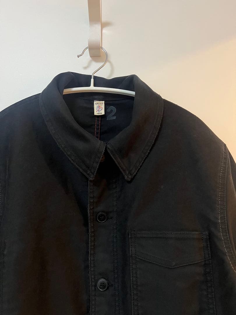 ル・トラヴァイユール・ガリス フレンチモールスキンジャケット ブラック 2