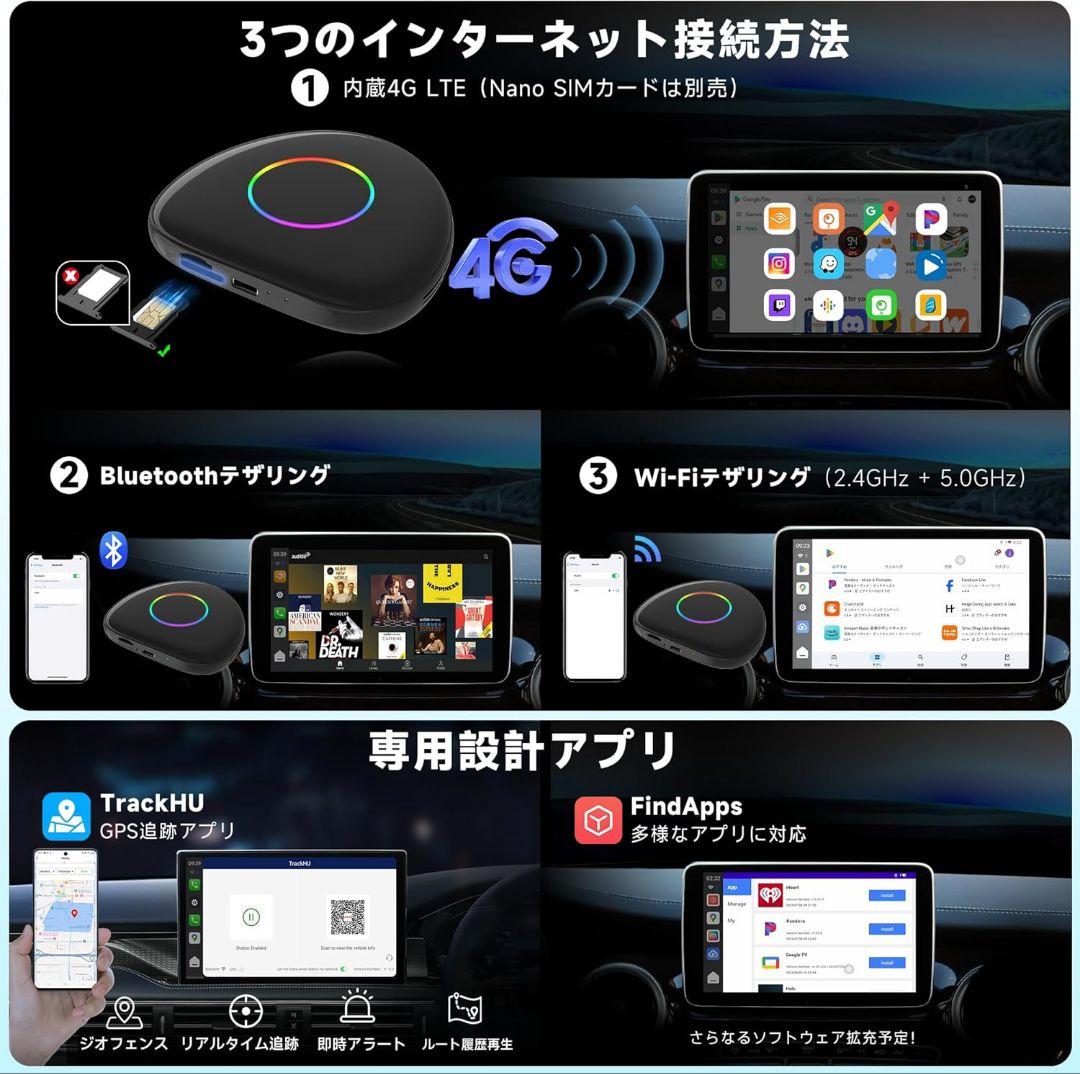 AI Box CarPlay　ワイヤレスCarPlay/Android Auto