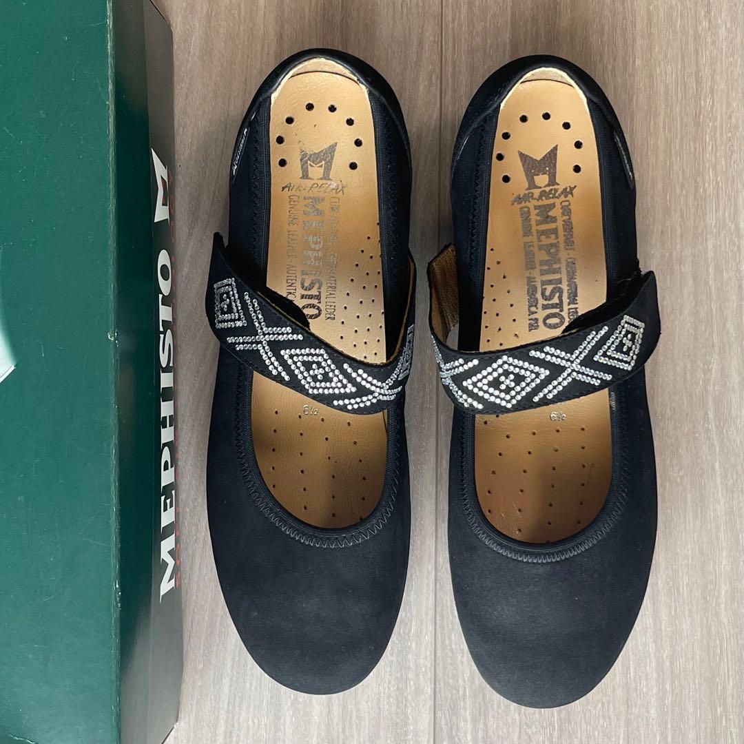 MEPHISTO 黒　ストラップシューズ　メフィスト　フランス　23、5cm