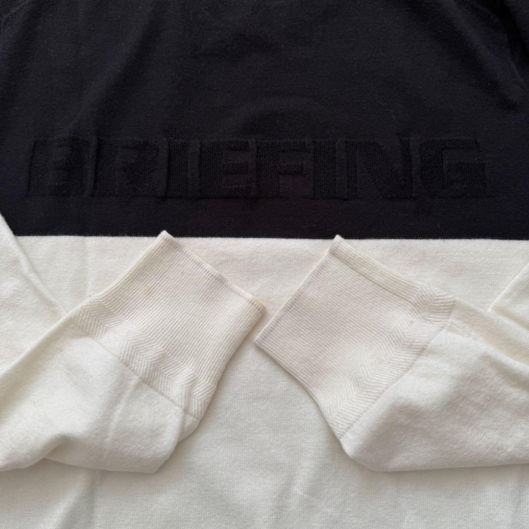 ブリーフィングゴルフ　ニット　S相当　黒　白　バイカラー　レーヨン素材