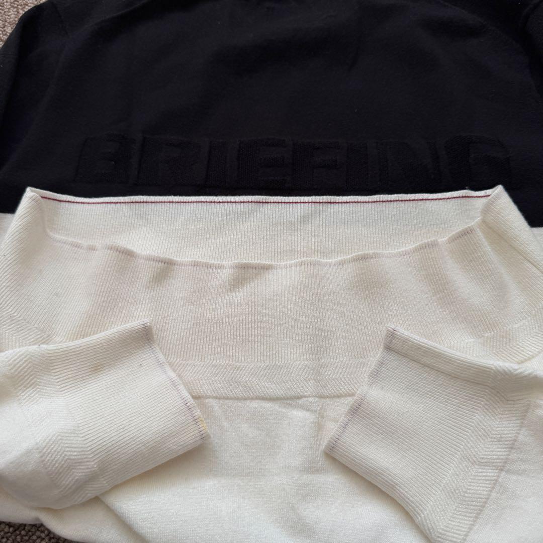 ブリーフィングゴルフ　ニット　S相当　黒　白　バイカラー　レーヨン素材