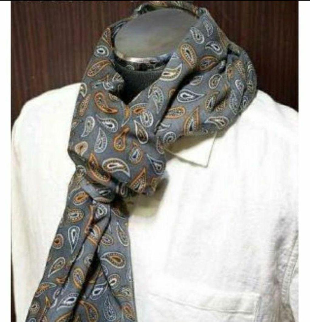 ユンポ DAPPER'S  ストール新品ペイズリー ネイビー&グレー