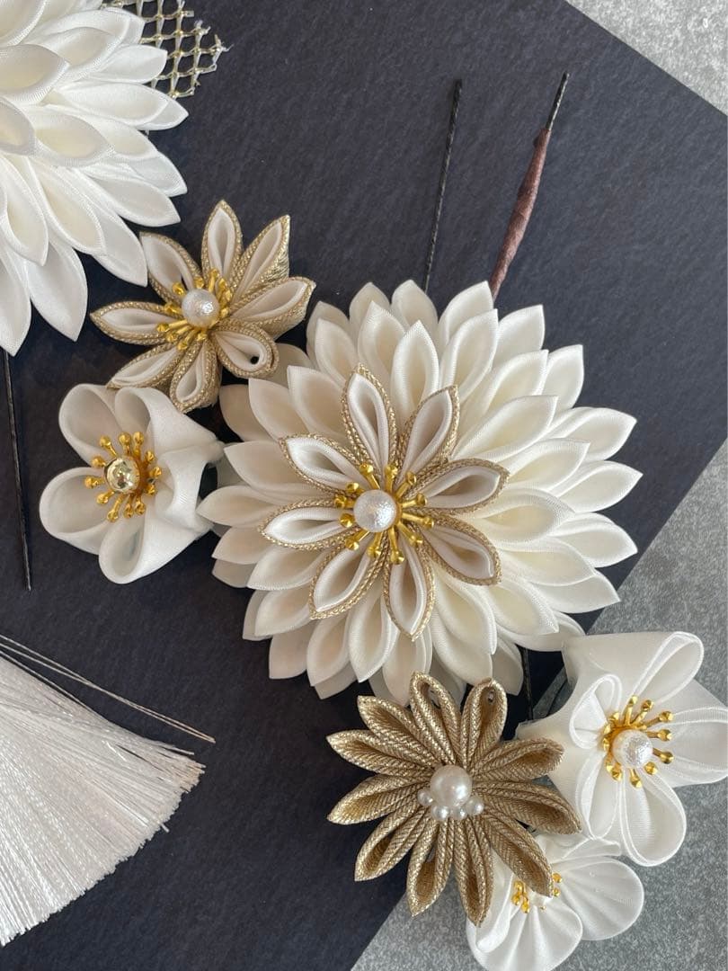 白髪飾り　振袖髪飾り　成人式髪飾り　髪飾りセット