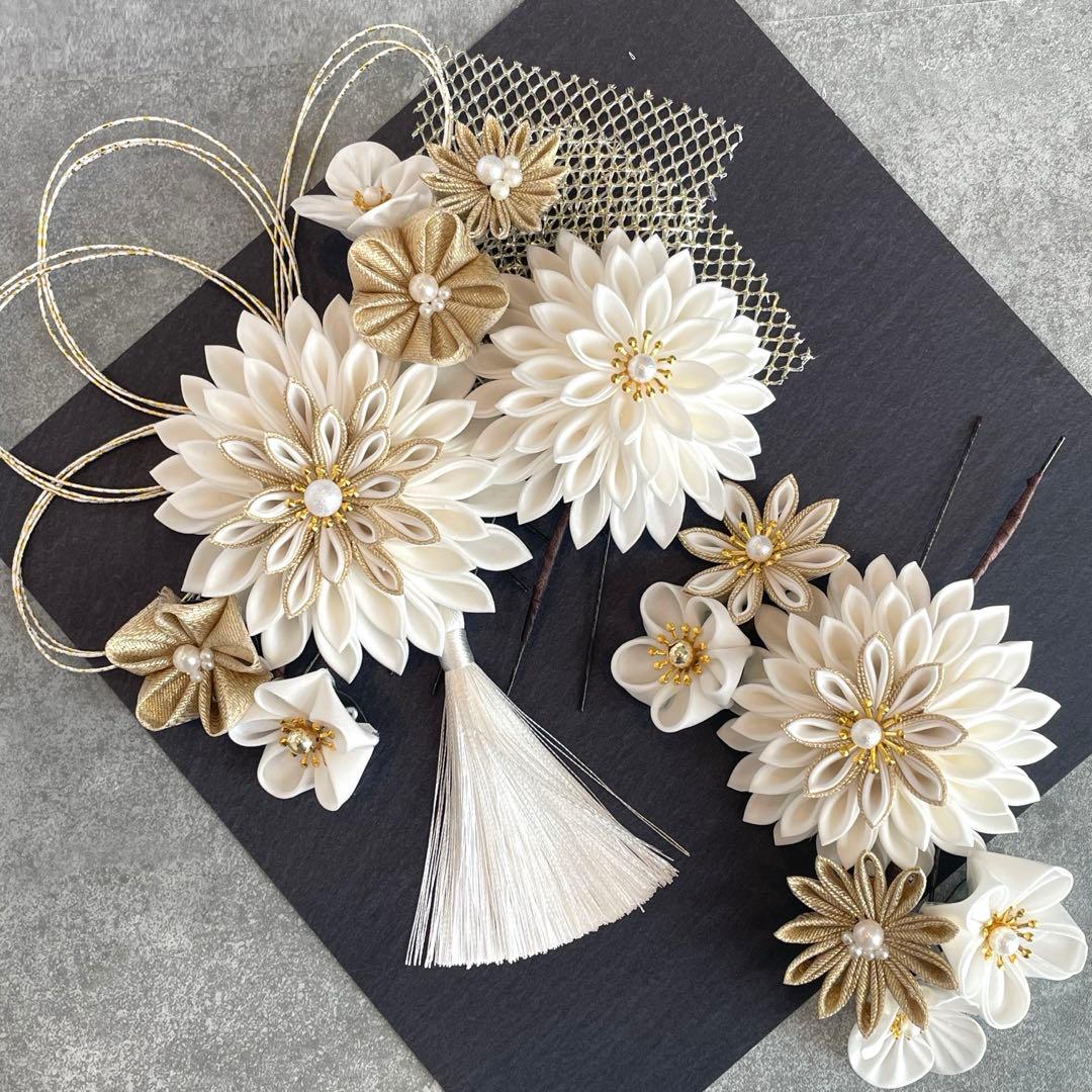 白髪飾り　振袖髪飾り　成人式髪飾り　髪飾りセット