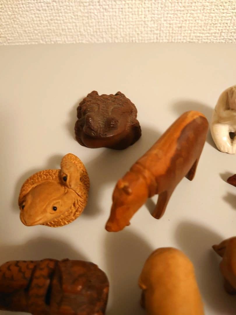 ✨木製 根付等まとめ　細密彫刻　無垢　玉陶器✨
