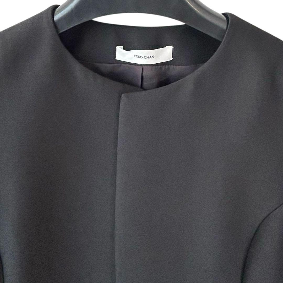 美品✨yoko chan　ヨーコチャン ノーカラージャケット　ブラック 38 絹