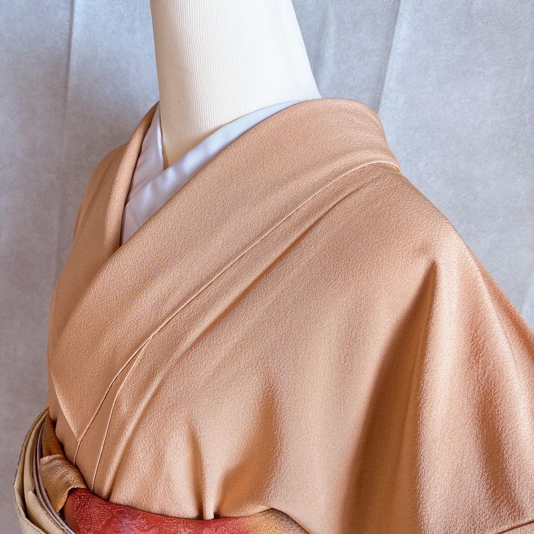 色無地　フルセット　着物　正絹　入学式　しつけ付き　パールトーン　共布　J5