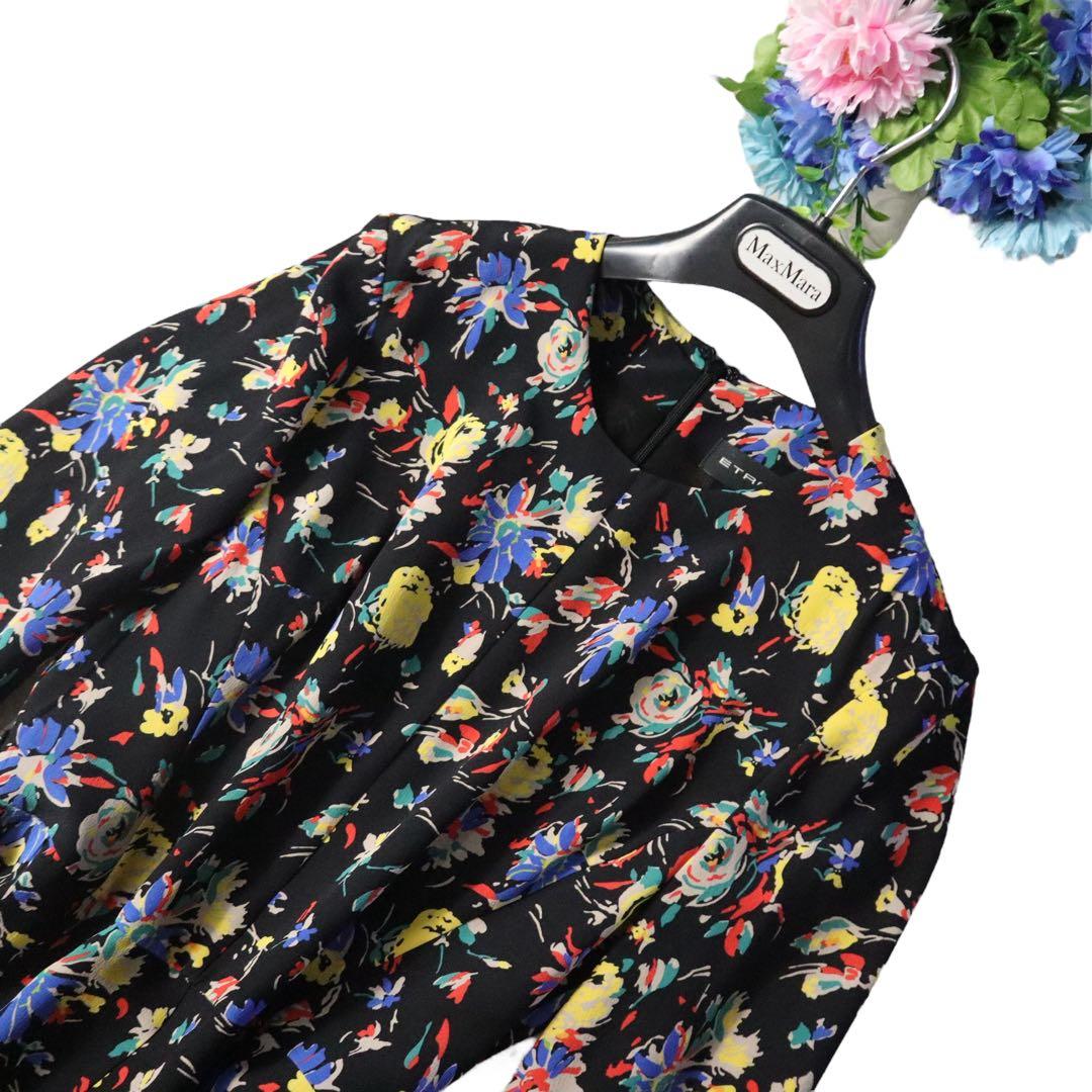 新品同様❗️ETRO エトロ 美しいフローラルフラワー柄　シルクロングワンピース