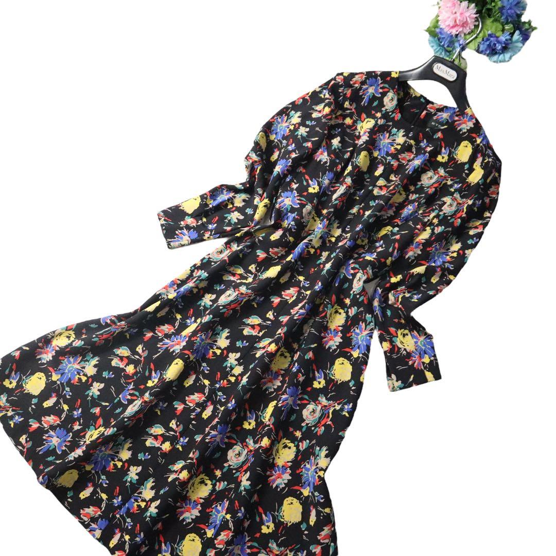 新品同様❗️ETRO エトロ 美しいフローラルフラワー柄　シルクロングワンピース