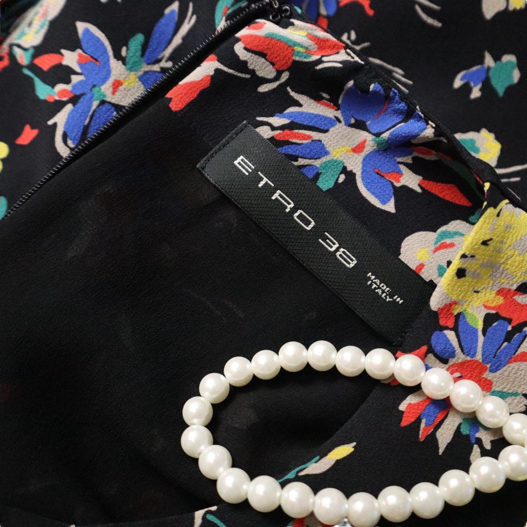 新品同様❗️ETRO エトロ 美しいフローラルフラワー柄　シルクロングワンピース
