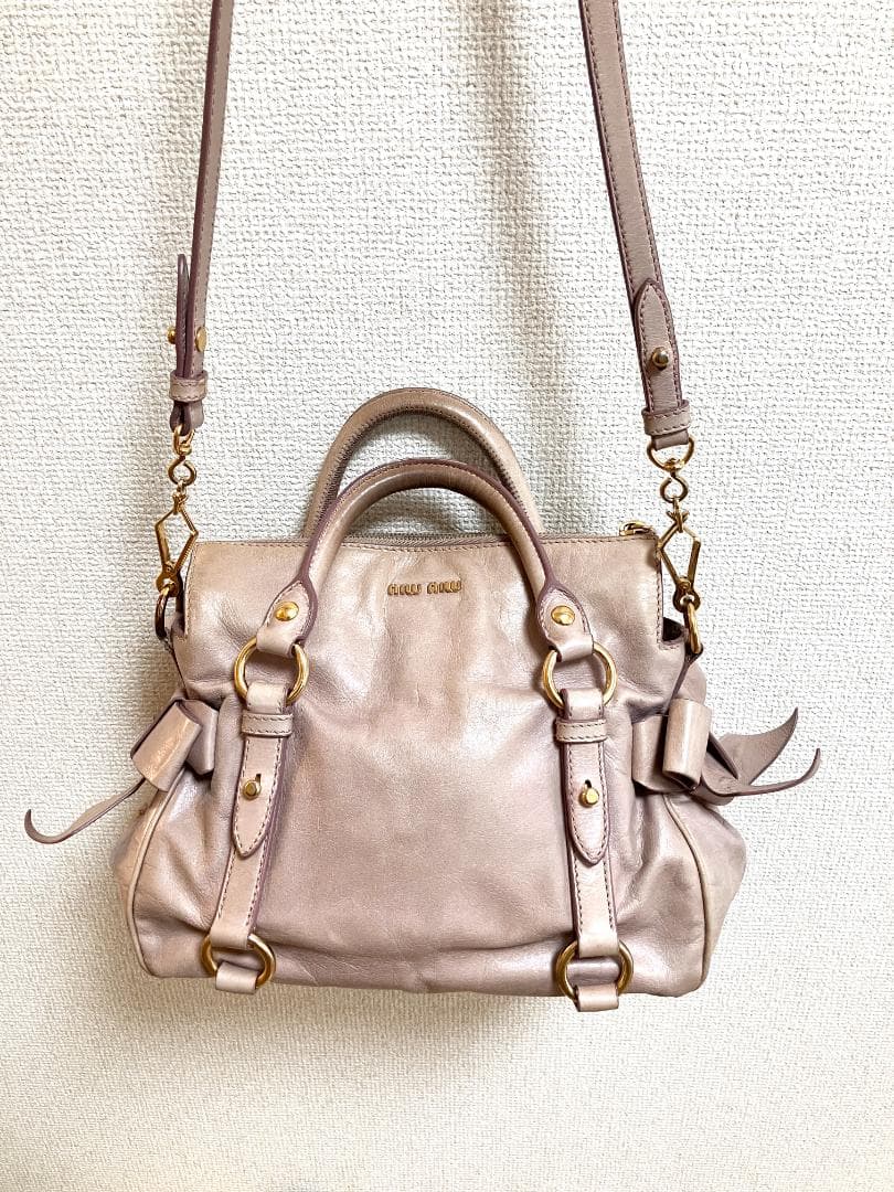 MIU MIU VITELLO LUX RIBBON BAG レザー バッグ