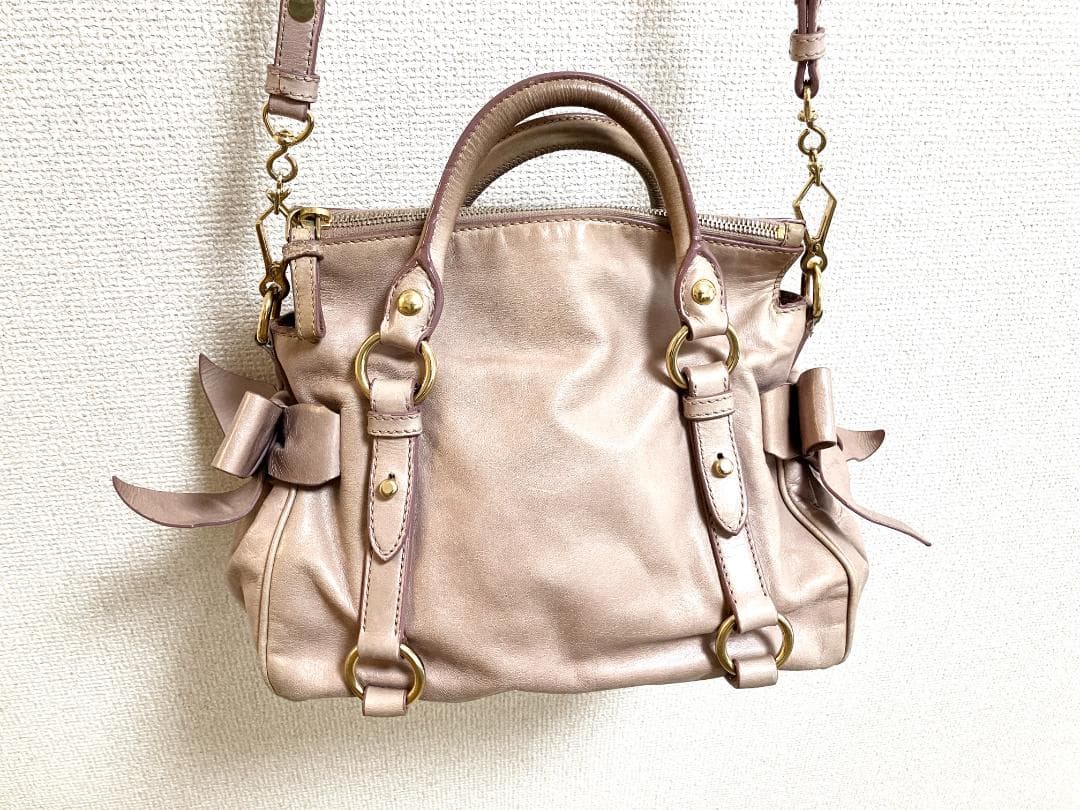 MIU MIU VITELLO LUX RIBBON BAG レザー バッグ