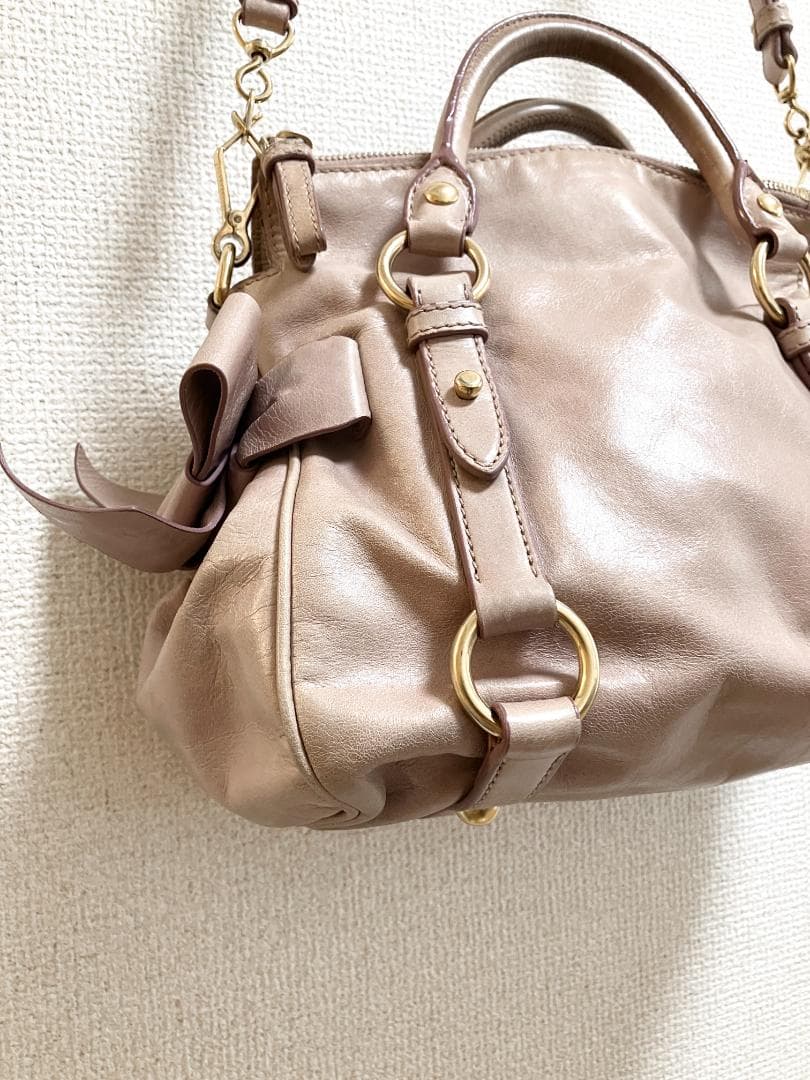 MIU MIU VITELLO LUX RIBBON BAG レザー バッグ