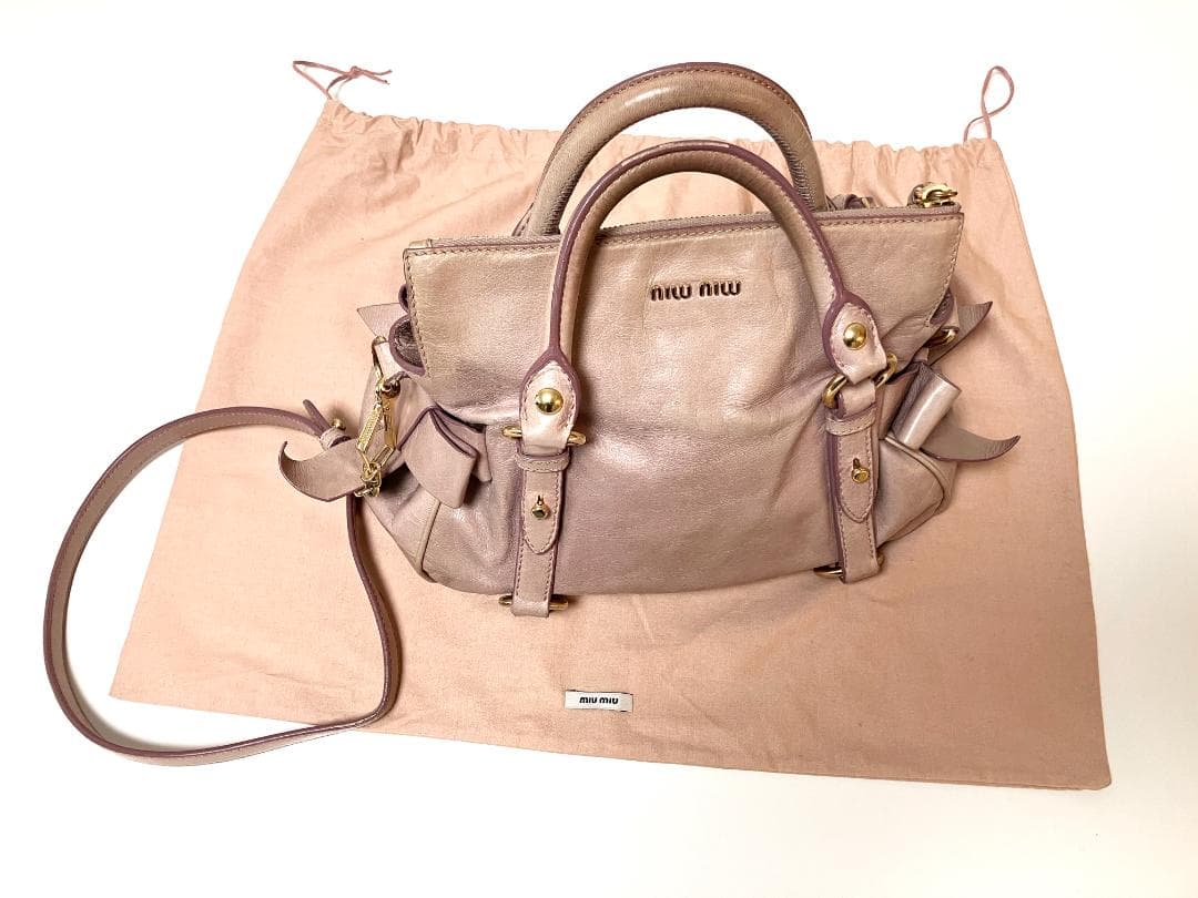 MIU MIU VITELLO LUX RIBBON BAG レザー バッグ