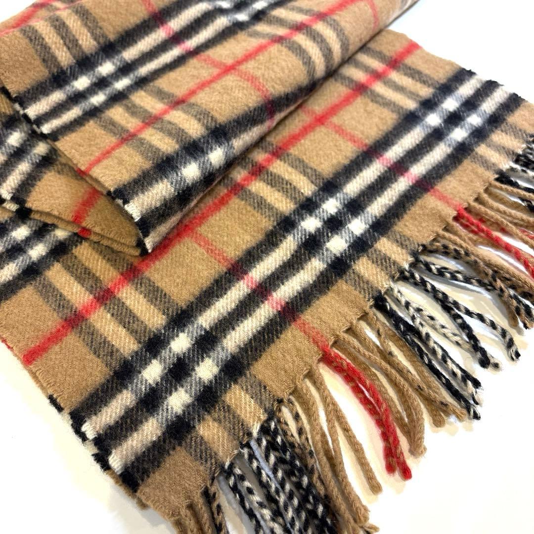 BURBERRY カシミヤ 100%チェックマフラー