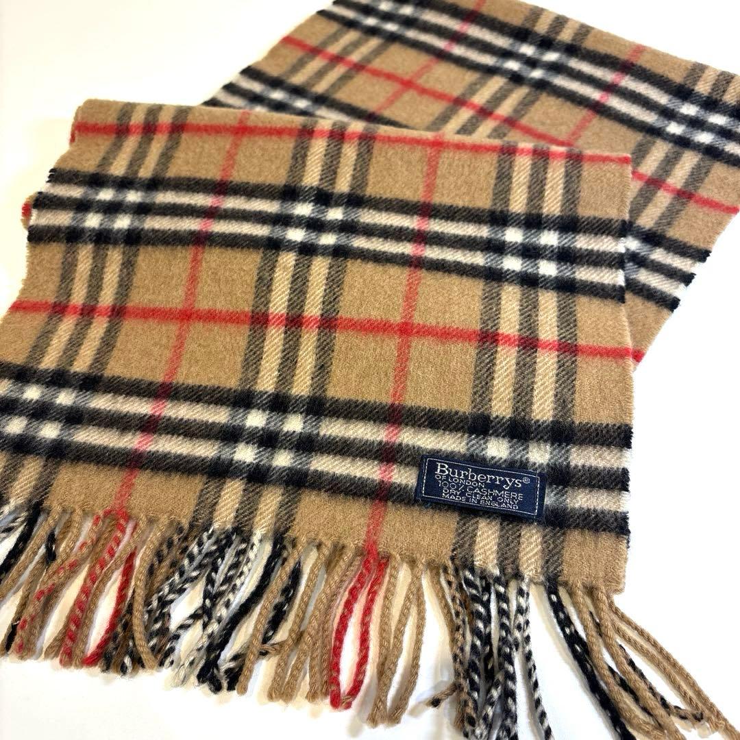 BURBERRY カシミヤ 100%チェックマフラー