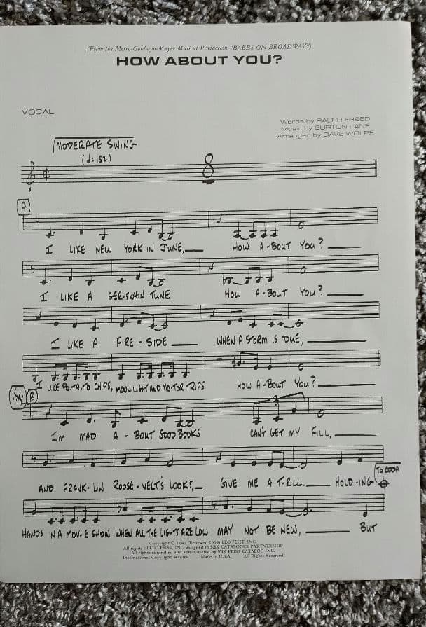 ボーカル　ビッグバンド譜面：HOW ABOUT YOU?