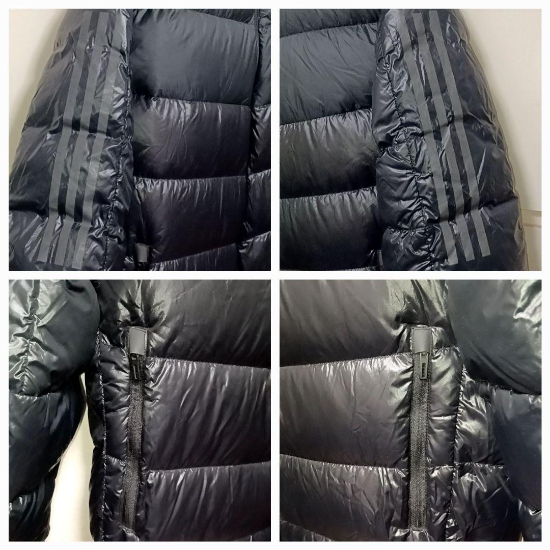 【ダウン80%★XL】adidas アディダス　ダウン　ベンチコート　ブラック