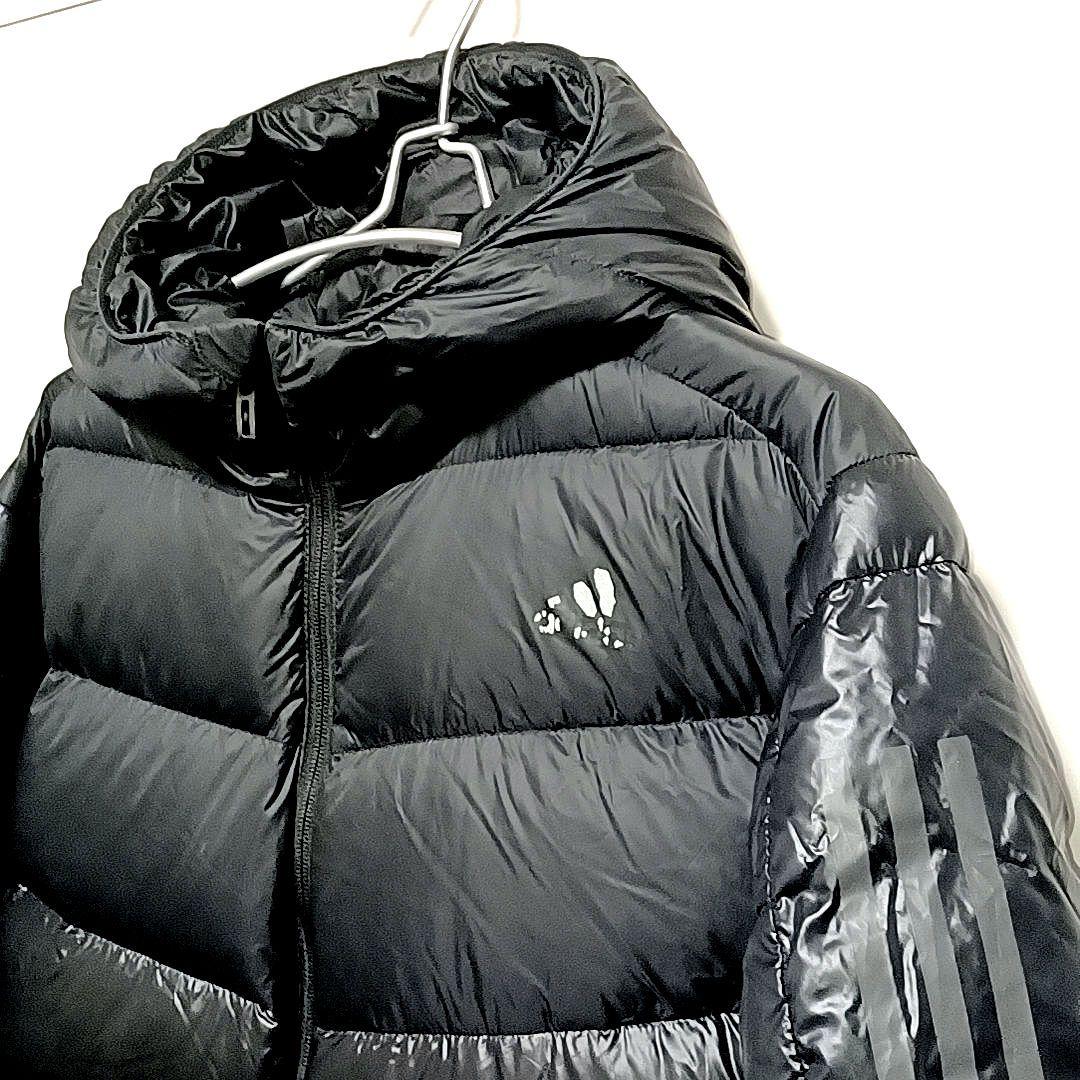 【ダウン80%★XL】adidas アディダス　ダウン　ベンチコート　ブラック