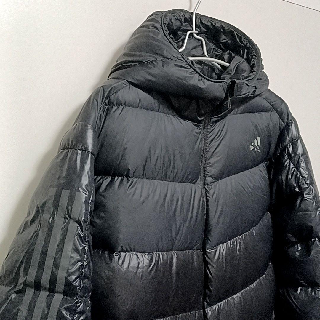 【ダウン80%★XL】adidas アディダス　ダウン　ベンチコート　ブラック
