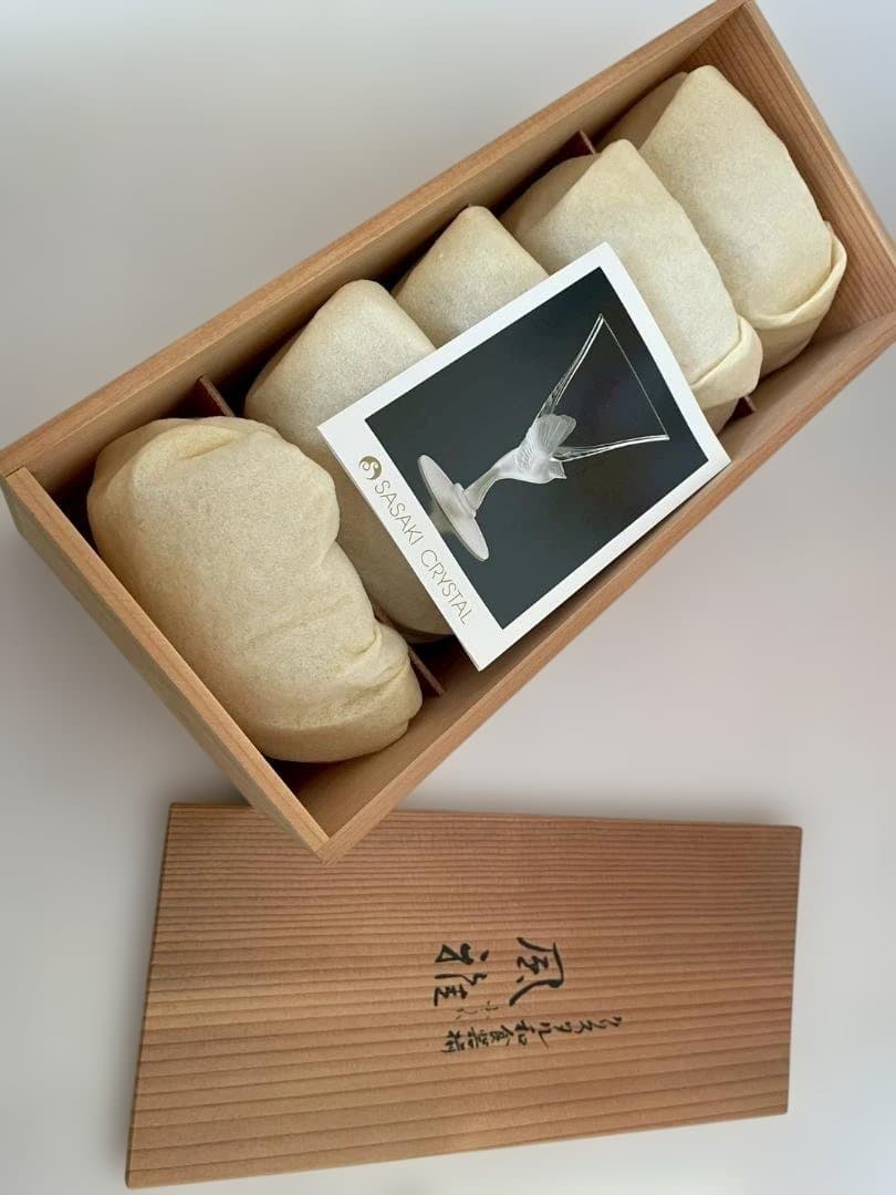 東洋佐々木硝子 クリスタルガラス5個セット 木箱付き