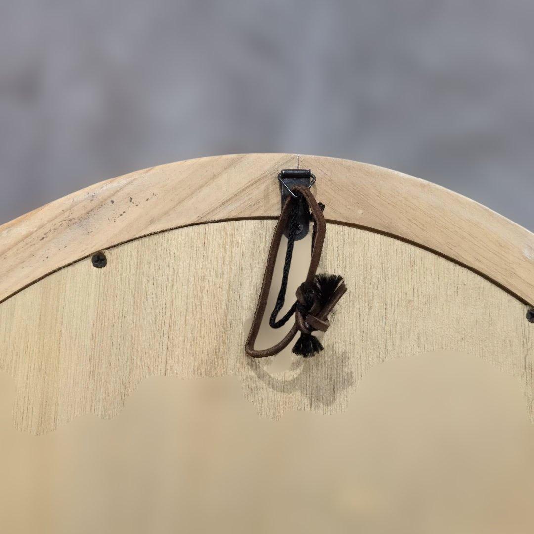 壁掛け鏡 　オーバル　ミラー　シャビー　楕円形　木製　フレーム　おしゃれ