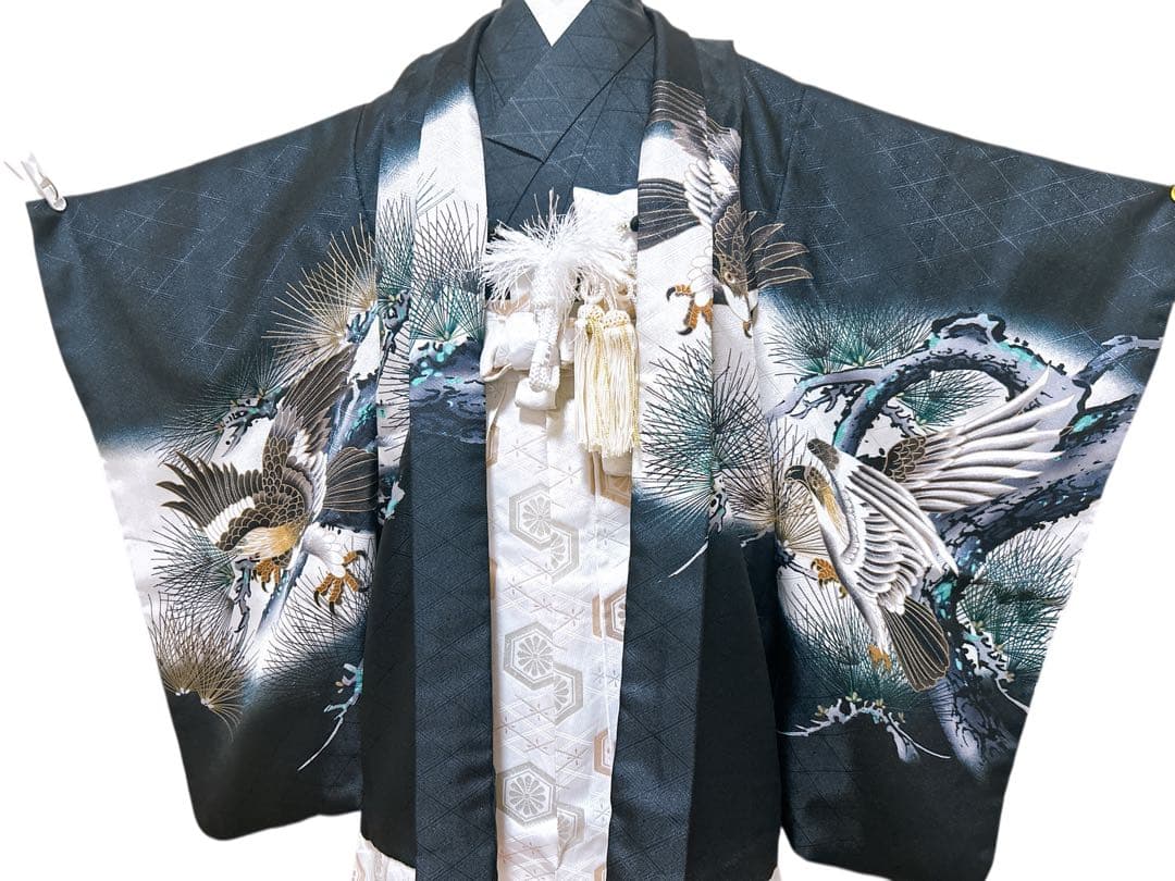 黒×白♡七五三　5歳　男の子　フルセット　一式　鷹