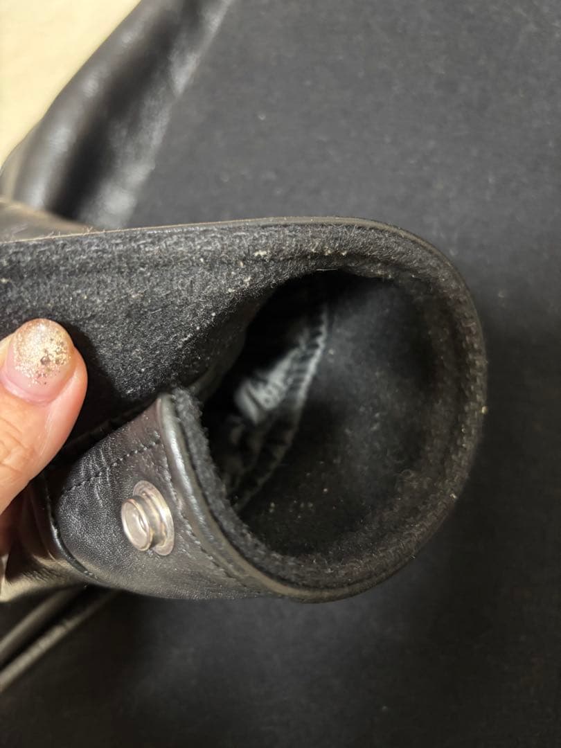 【最終価格】COOTIEロゴ 刺繍 ワッペン袖レザー袖革 スタジャン M