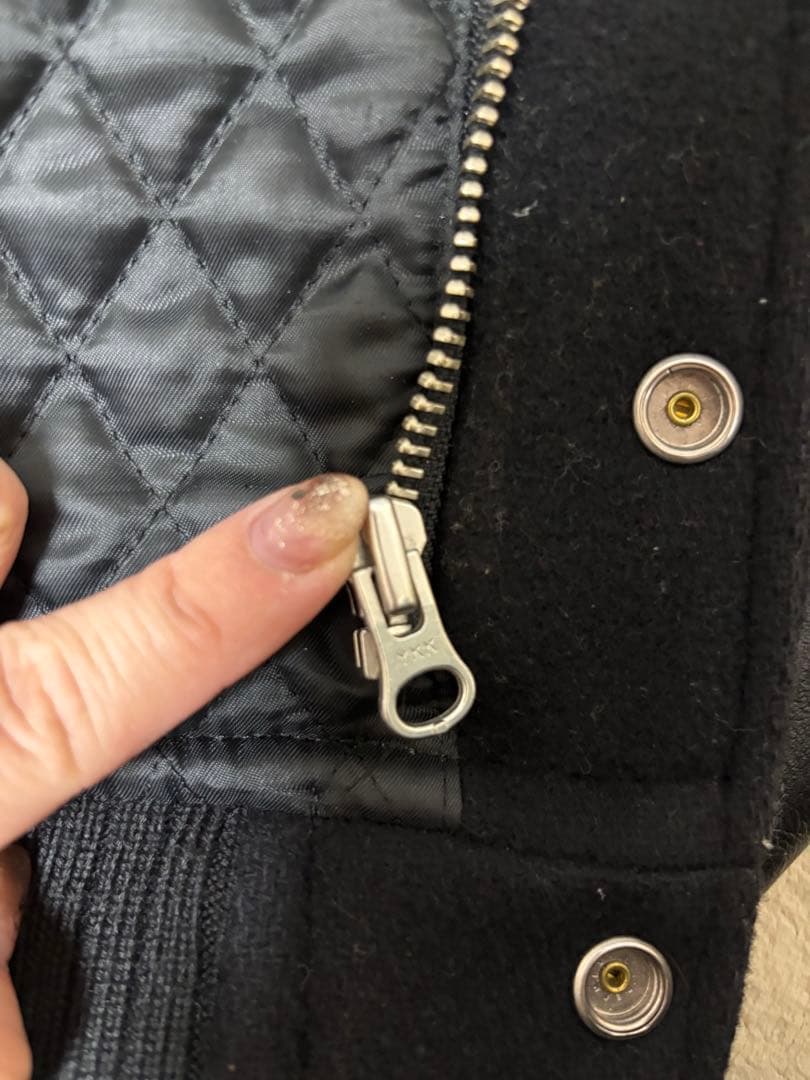 【最終価格】COOTIEロゴ 刺繍 ワッペン袖レザー袖革 スタジャン M