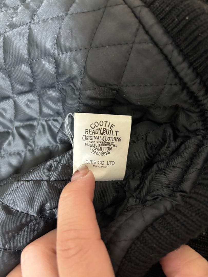 【最終価格】COOTIEロゴ 刺繍 ワッペン袖レザー袖革 スタジャン M