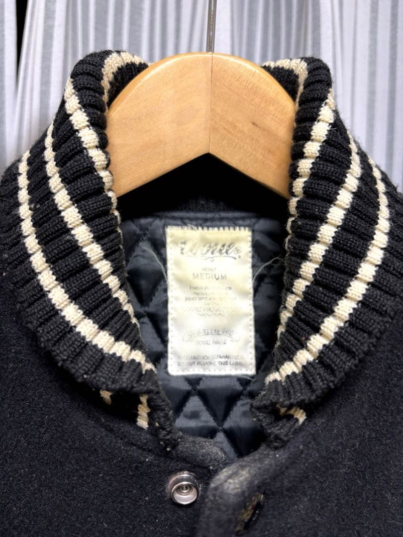 【最終価格】COOTIEロゴ 刺繍 ワッペン袖レザー袖革 スタジャン M