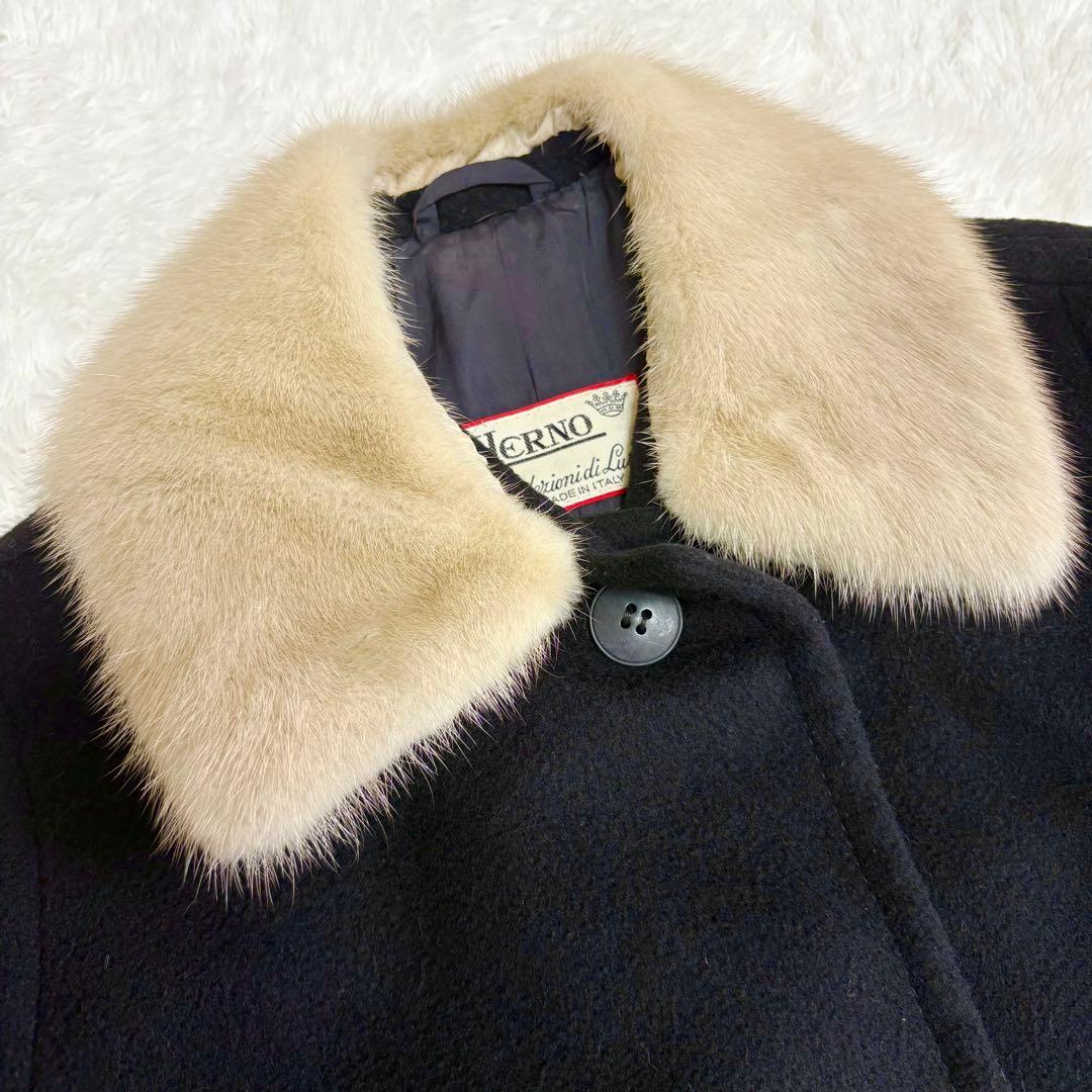 ヘルノ　カシミヤ混　ヴィンテージ　裏スカーフ柄　シルク　ウール　チェスターコート