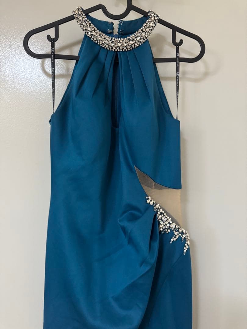 angelR エンジェルアール　青　紺　ロングドレス　スリット　M