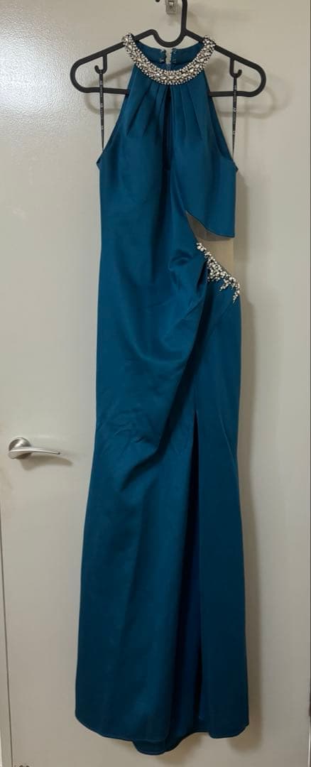 angelR エンジェルアール　青　紺　ロングドレス　スリット　M