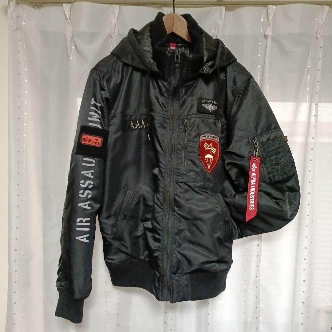 【 ALPHA INDUSTRIES 】フーデッドリブ カスタムAAAU XL