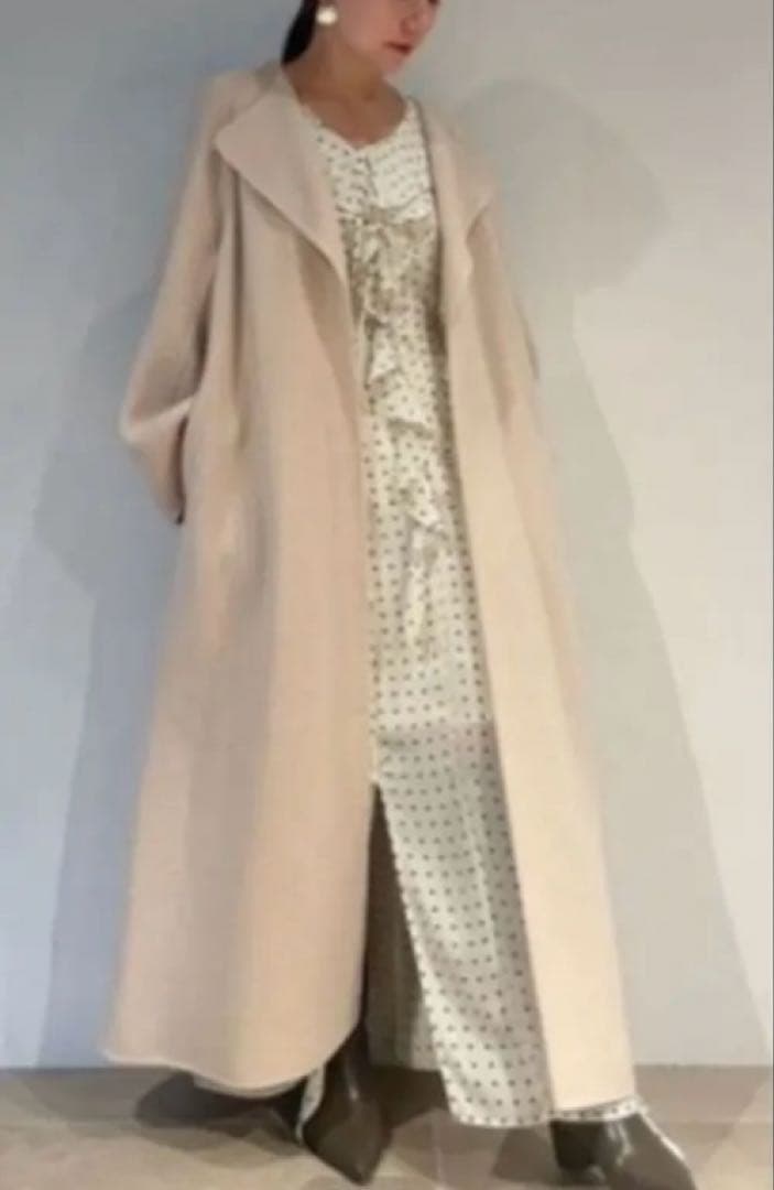 SNIDEL ウールロングコート　アイボリー