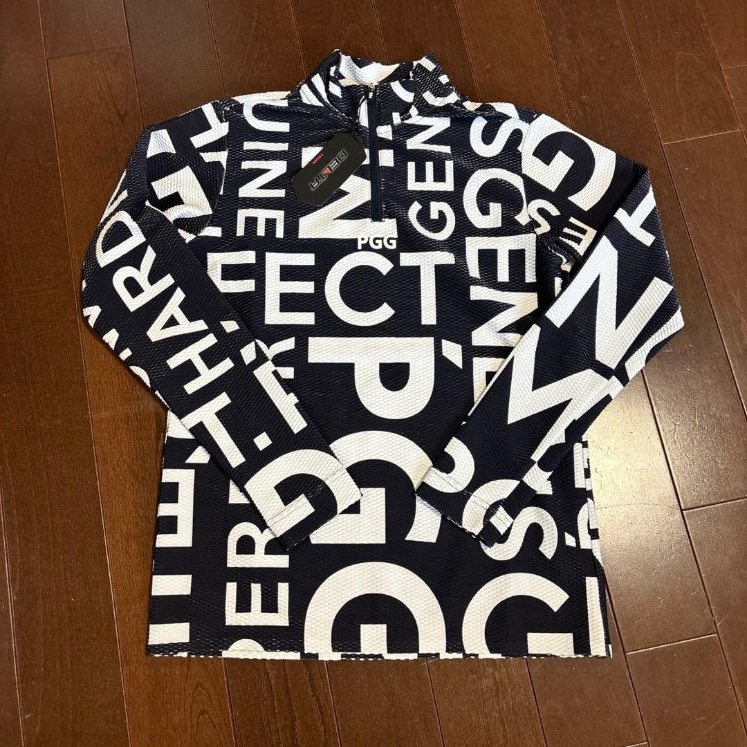パーリーゲイツデルタロゴ総柄ハーフジッパー長袖シャツサイズ1