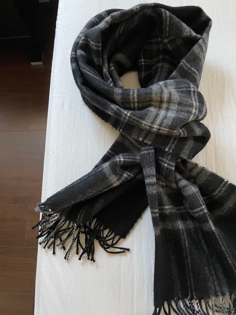 【美品】 ジョンストンズ カシミヤ ウール マフラー Johnstons