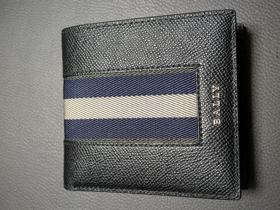 【未使用・保管品】　バリー　二つ折り財布 6309720　ブラック ネイビー