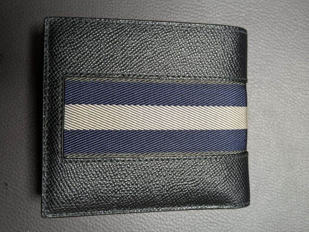 【未使用・保管品】　バリー　二つ折り財布 6309720　ブラック ネイビー