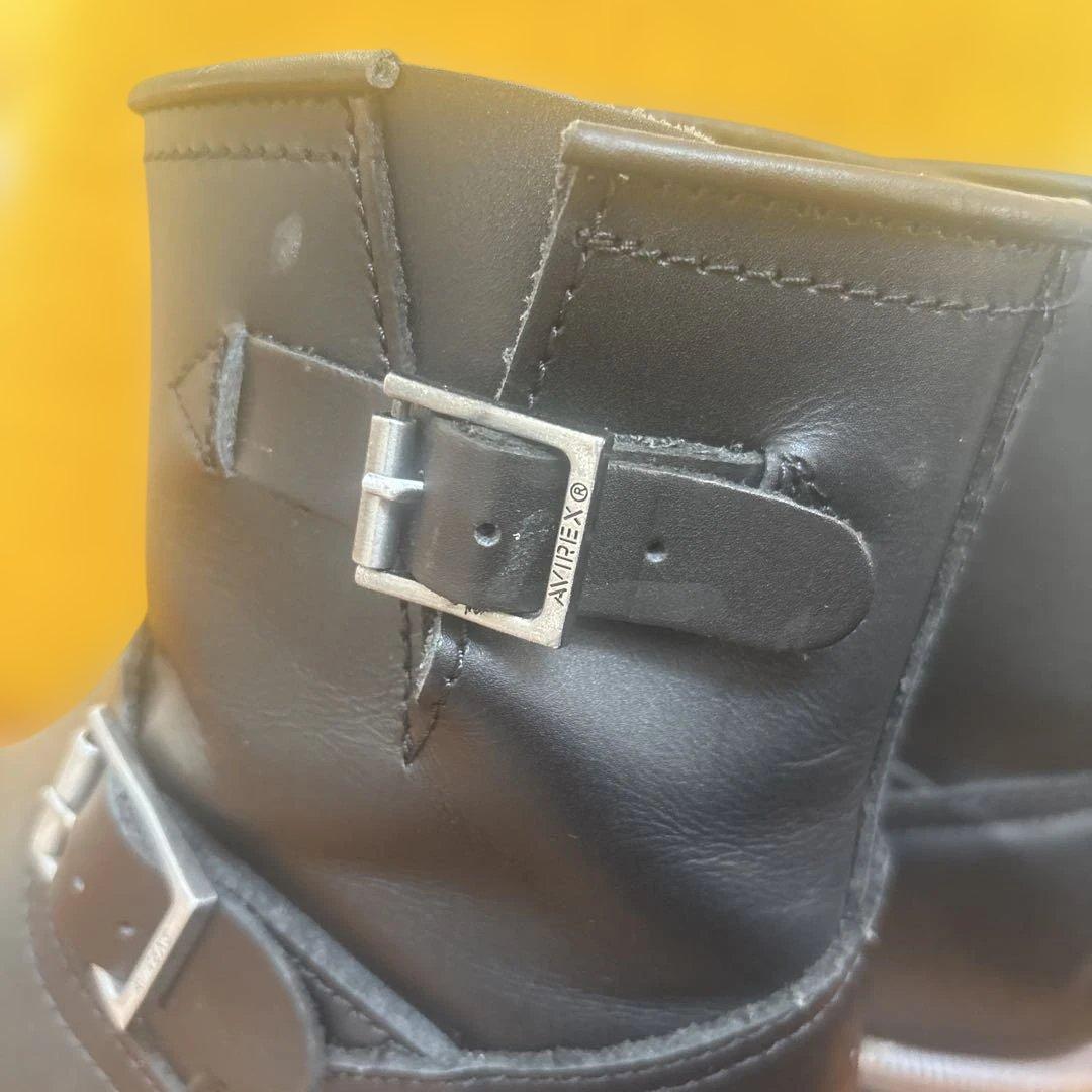 AVIREX ブラックエンジニアブーツ US 8.5