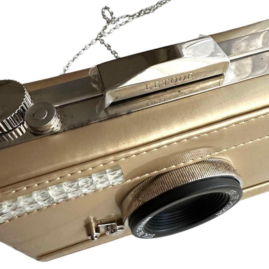 ショルダーバッグ　カメラデザイン　クラッチバッグ　カメラ型　パーティバッグ