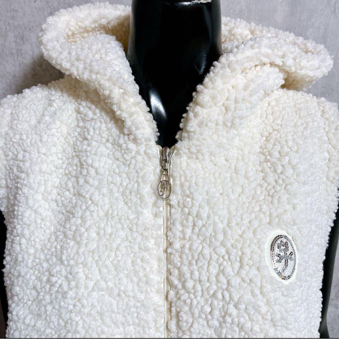 [CASTELBAJAC] ボア ロングベスト ダウン フードベスト モコモコ