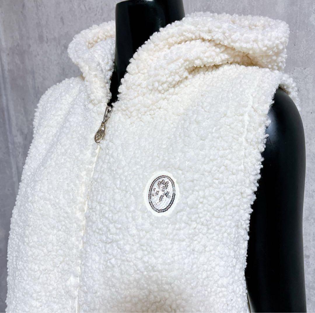 [CASTELBAJAC] ボア ロングベスト ダウン フードベスト モコモコ