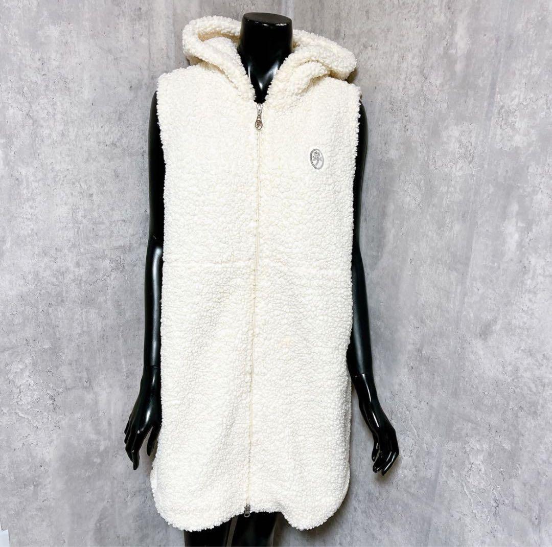 [CASTELBAJAC] ボア ロングベスト ダウン フードベスト モコモコ