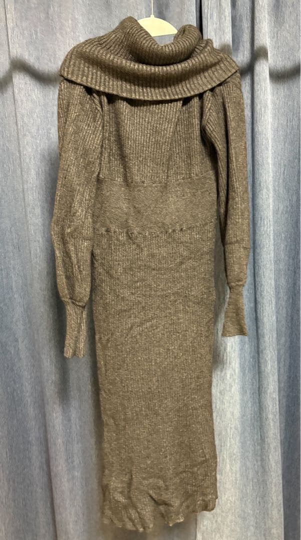 【anuans】オフショルナローニットワンピース