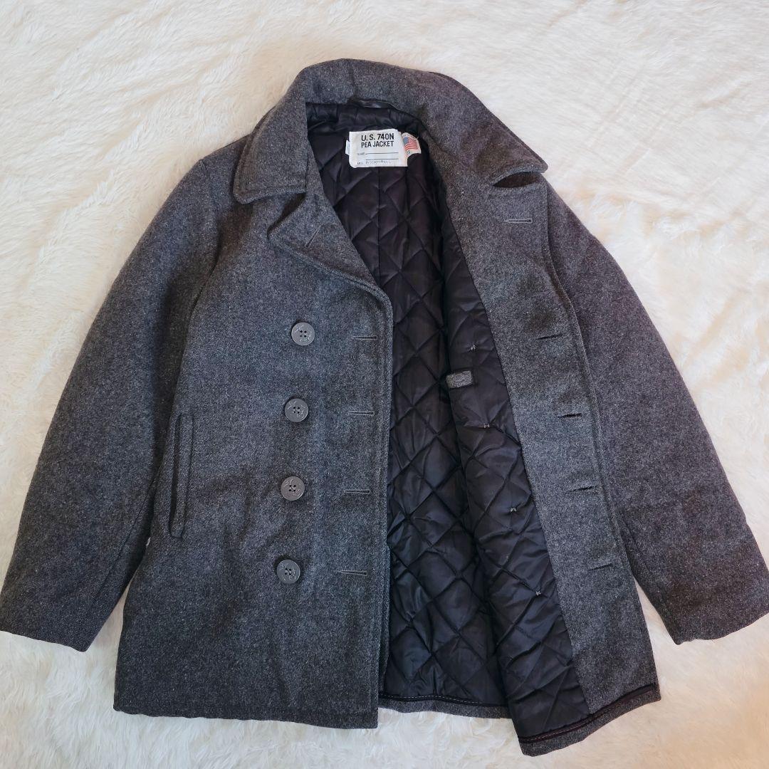 Schott Pコート 740N USA製 キルティング グレー ショット 38