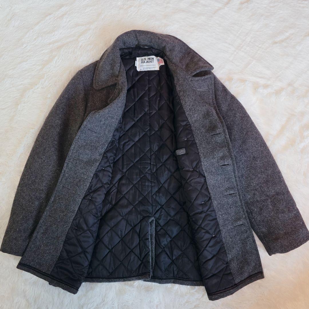 Schott Pコート 740N USA製 キルティング グレー ショット 38