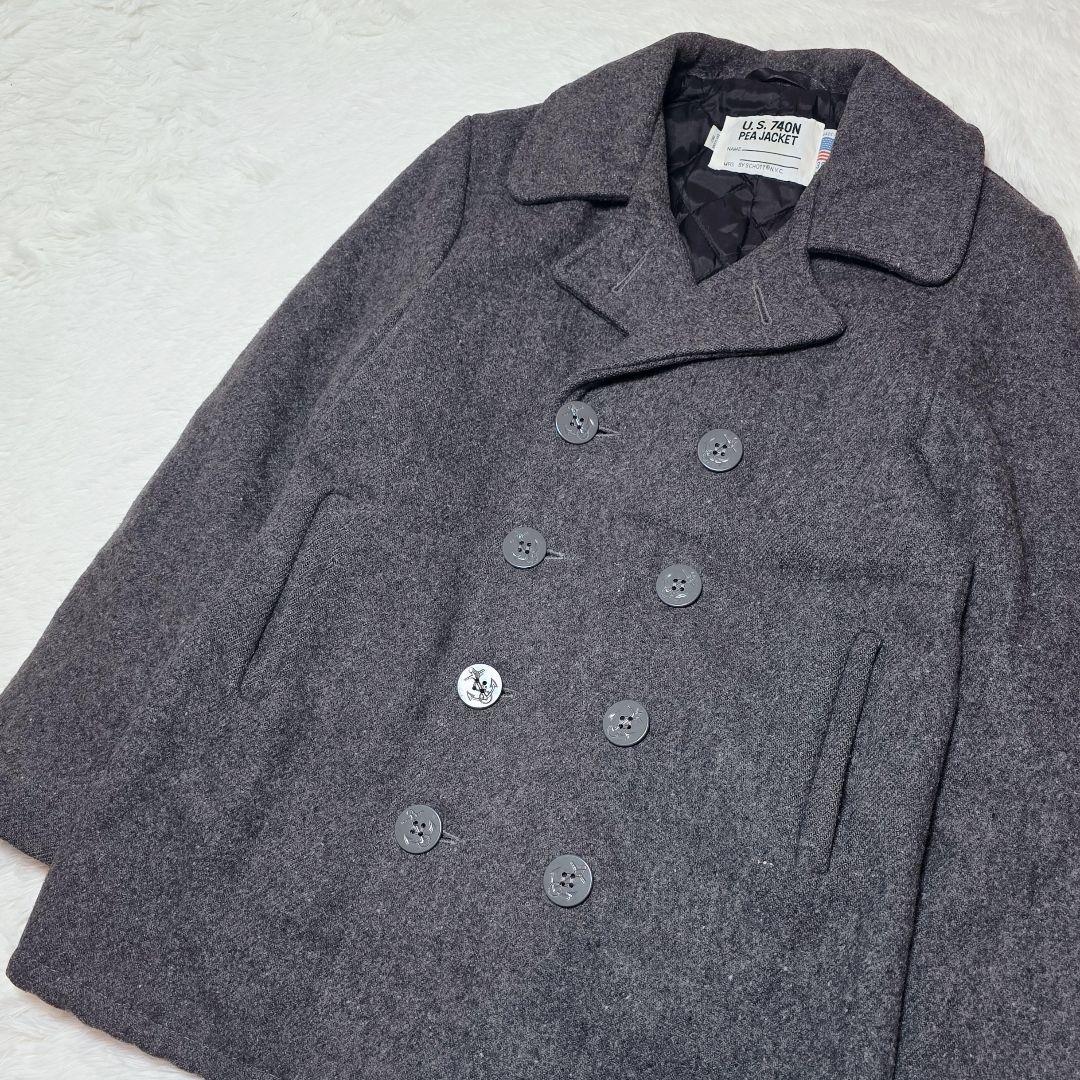 Schott Pコート 740N USA製 キルティング グレー ショット 38